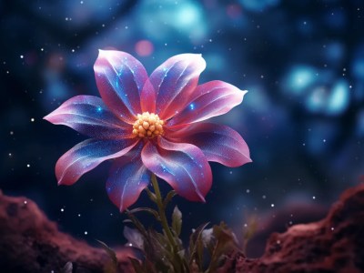 3D Dark Fantasy Flower Wallpaper