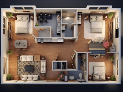 3D Floor Plan For A Apartment Plan Jpg