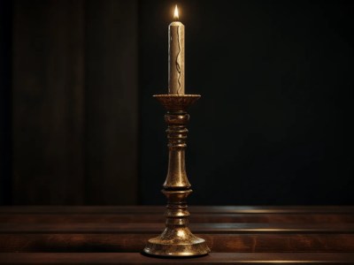 3D Model Of A Candle On A Table