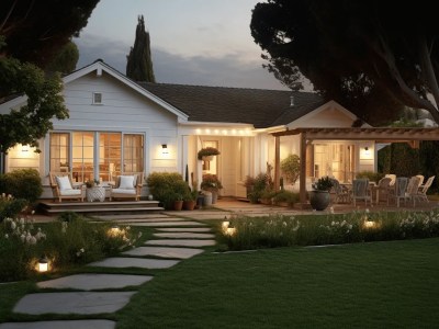 3D Rendering Of A Home With Porch Lighting