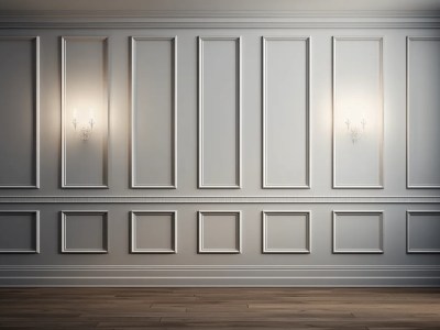 3D Rendering Of Empty Interior Room With Light Fixtures And Wooden Floors