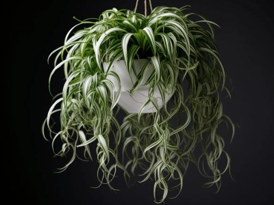 Air Plant Is Hanging From A Black Background