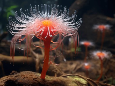 Aquatic Flower In Waters With Long Spires And Short Legs