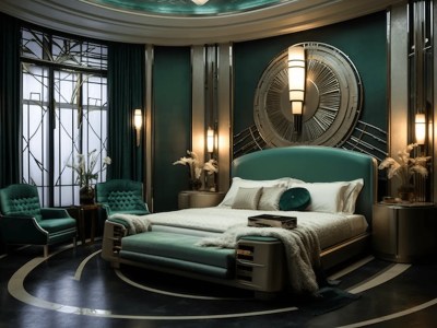 Art Deco Inspired Bedroom With Tiffany Blue