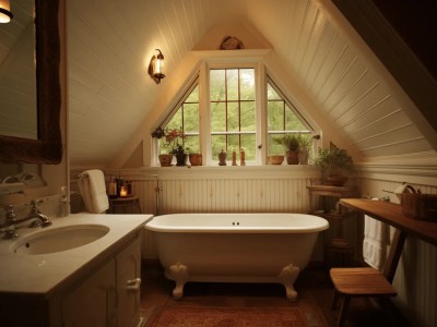 Attractive Bathroom With A Bathtub