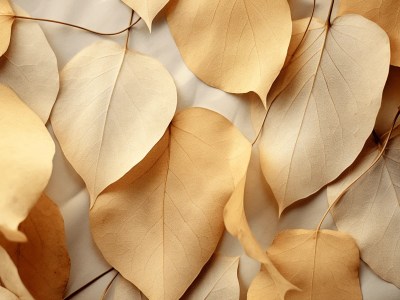 Background Made Of Tan And Beige Leaves