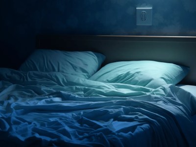 Bed With Blue Sheet