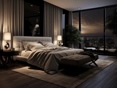 Bedroom At Night With A View