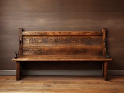 Bench In A Room With A Brown Wall