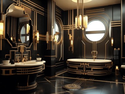 Black And Gold Bathroom Made In Deco Style