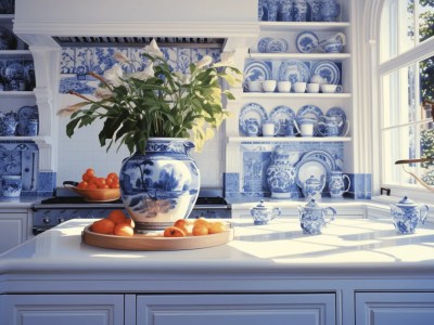 Blue And White Kitchen Cabinets