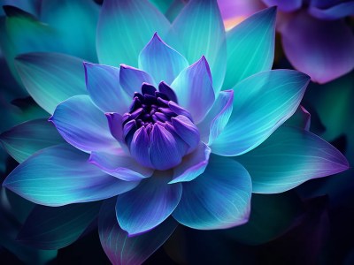 Blue Lotus Flower Is On A Black Background