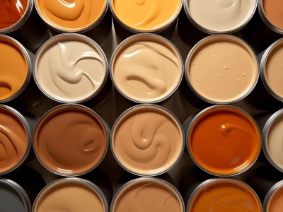 Cans Of Paint In Various Shades