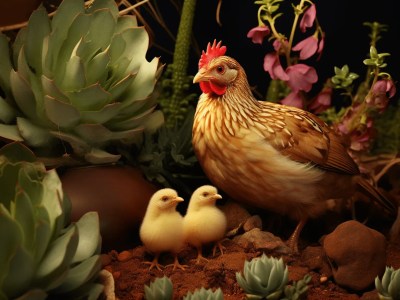 Chicken And Her Chicks Are Laying Down