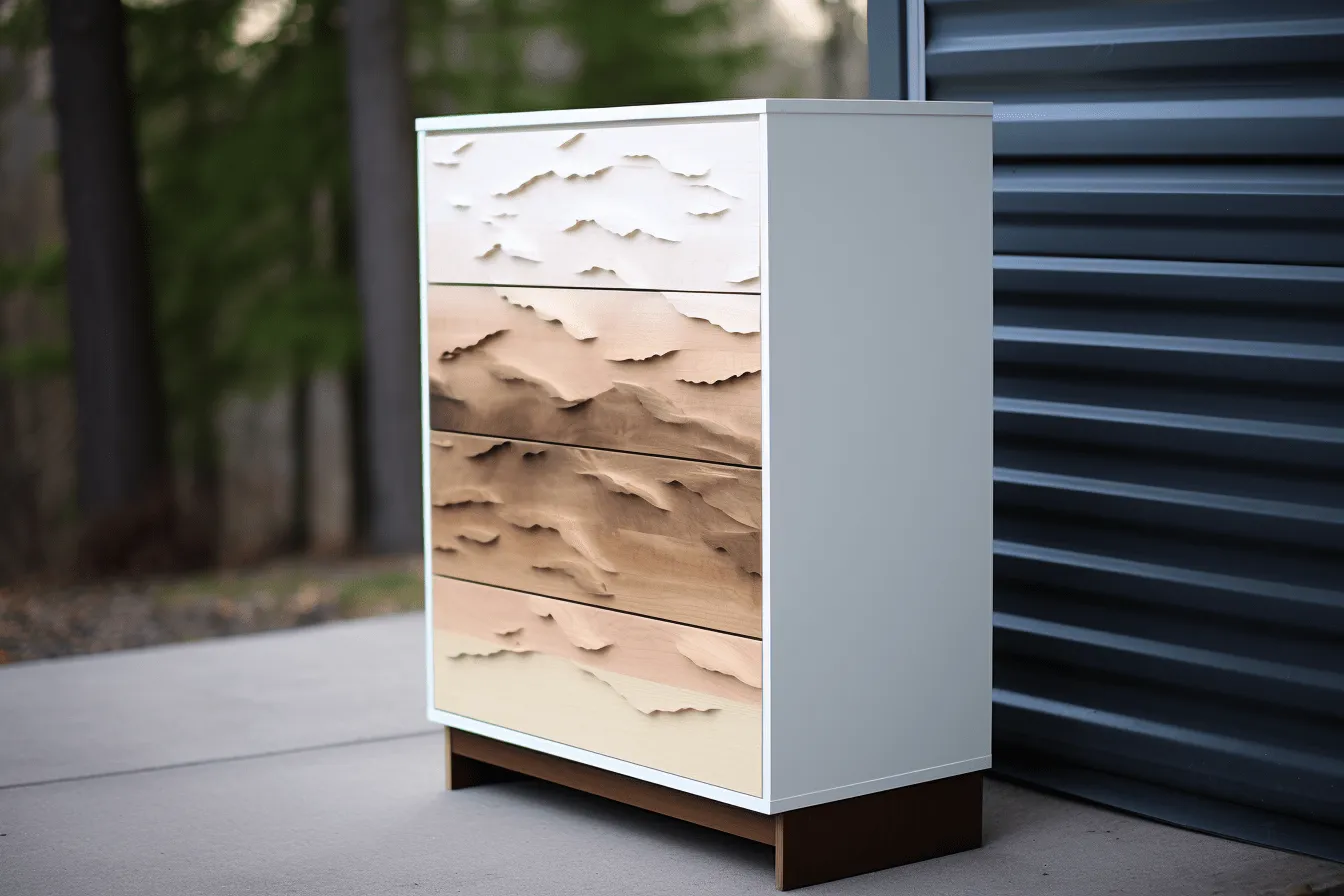 Old piece of wood is covered in paper, desertwave, hand-painted details, rtx on, landscape-focused, cabincore, light pink and dark beige, new topographics