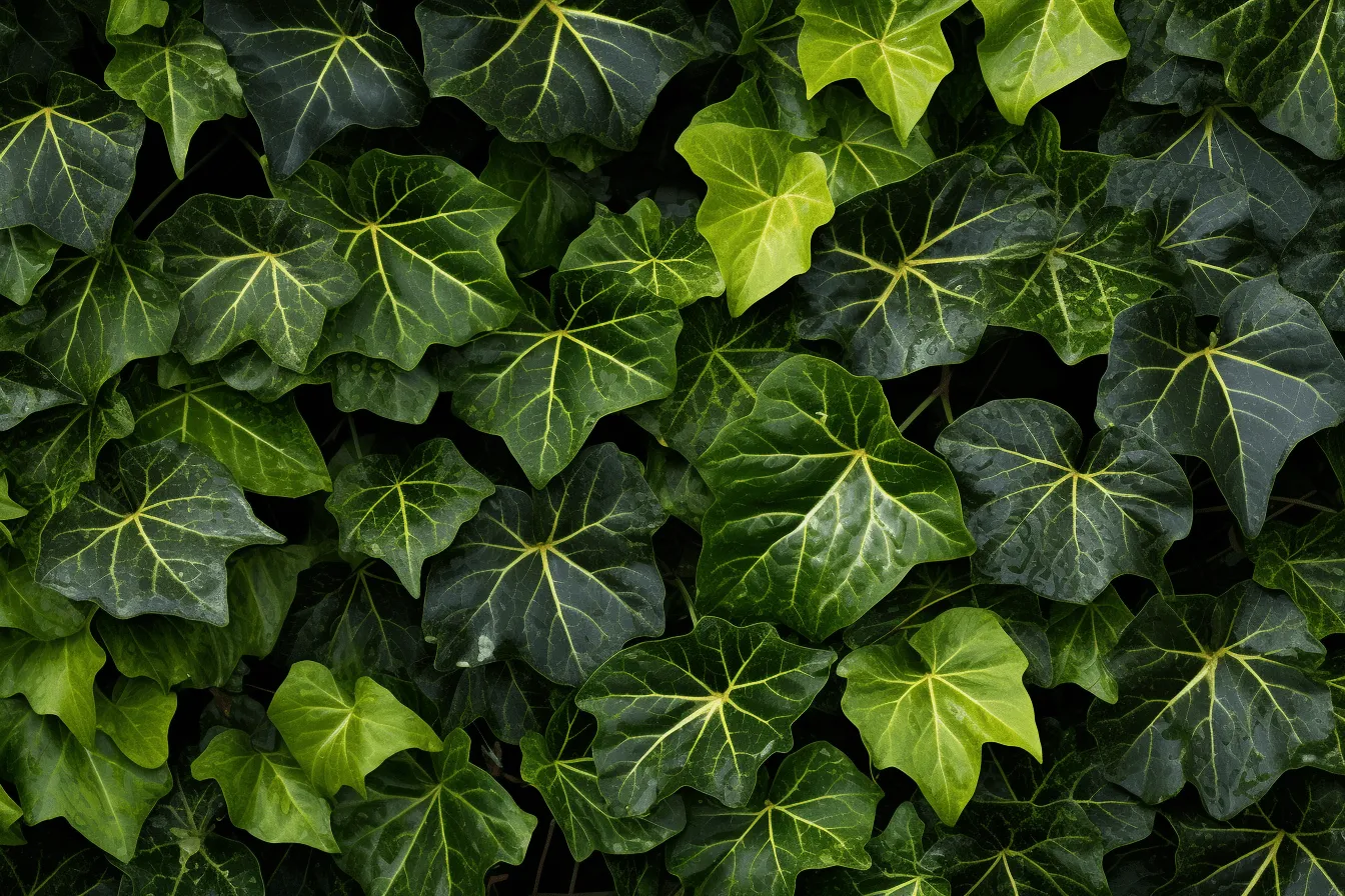 Ivy wall with green leaves, hasselblad h6d-400c, uhd image, goosepunk, aerial photography, nature morte, dreamlike naturaleza, nature inspired