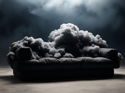 Couch With A Large Cloud Of Smoke On It