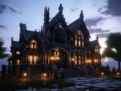 Dark Gothic House At Dusk