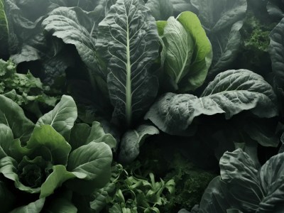 Dark Green Vegetables On A Wall