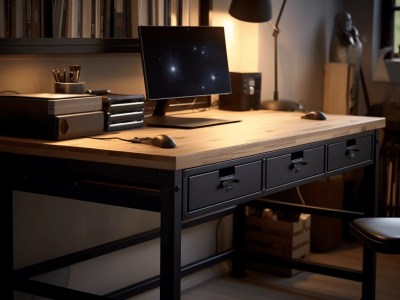 Desk With Black Material