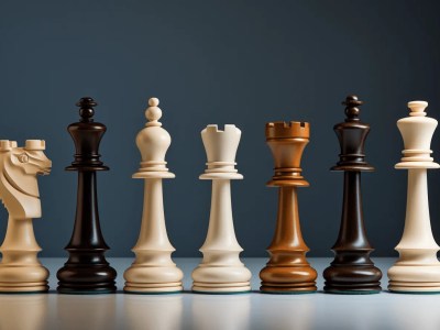 Different Chess Pieces In Blue And Brown Color With Different Positions