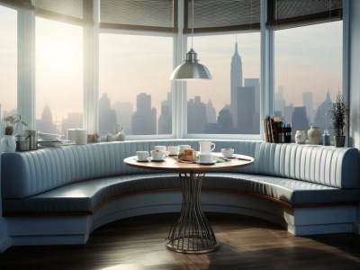 Dining Nook With Large Window Overlooking Large City