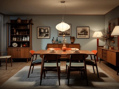 Dining Room With Dining Table And Chairs