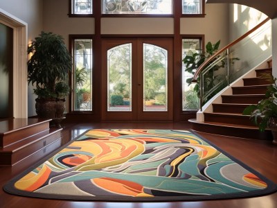 Doorway With An Abstract, Multi Colored Rug