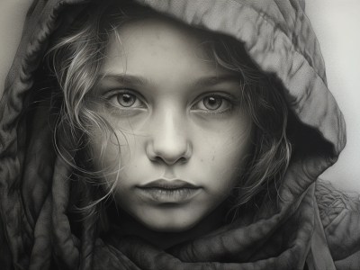 Drawing Of A Girl With Hood