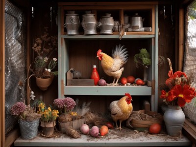 Easter Roosters In Chicken Coop