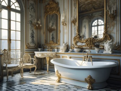 Elegant Bathroom With Ornate Decorations