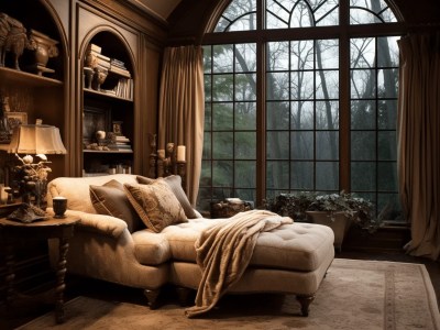 Elegant Large Sitting Room Is Decorated With Windows That Are Large