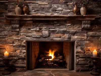 Elegant Stone Fireplace  Nv Fireplaces