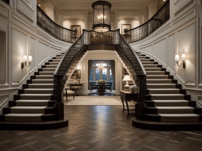 Elegantly Decorated Staircase With Landing