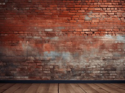 Empty Room And Red Brick Wall In Its Background