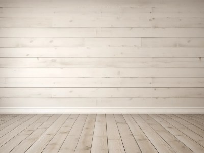 Empty Wooden Wall With Wooden Floor And White Wall