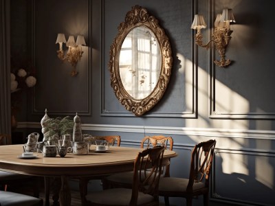 Fancy Dining Room With Some Lights And Flowers