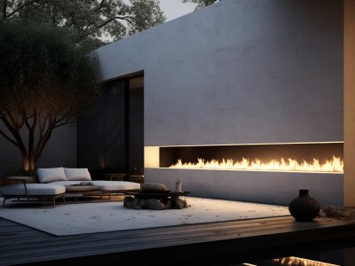 Fire Pits To Warm Up A Contemporary Home 3D Rendering