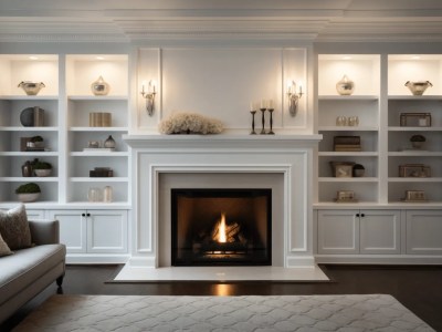 Fireplace With Built In Cabinets In A Living Room