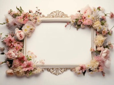 Frame Made Out Of Pink And Peach Flowers