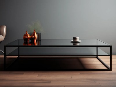 Glass Coffee Table On A Wooden Floor