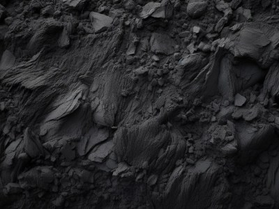 Grey Rock From Mining And Production, Abstract Black Background