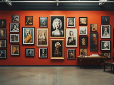 Group Of Portraits Displayed From An Art Museum