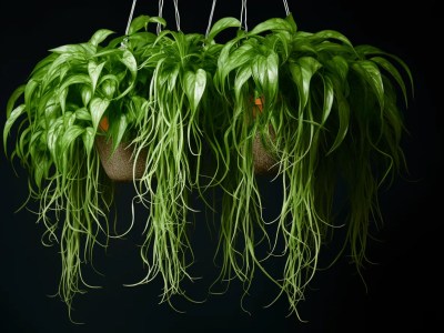 Hanging Light With Green Air Plants On The Top