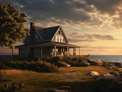 House On The Shore With Sea