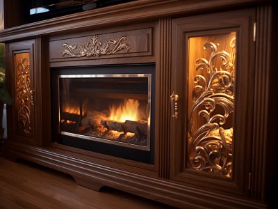 Image Is Of An Electric Fireplace In A Modern Living Room