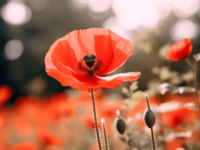 Image Of Poppy Flowers Looking Towards The Camera