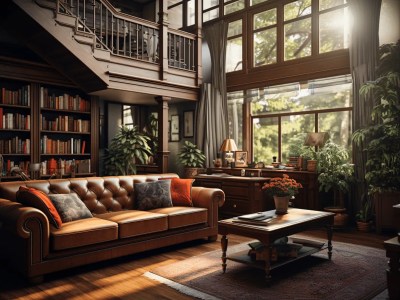 Impressive Living Room With Plenty Of Wooden Furniture