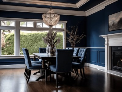 Indigo Dining Room On The Main Floor Of A Home