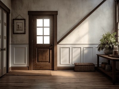 Interior Hallway With A Door Leading To A Window